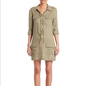 Equipment Lace-Up Linen Dress